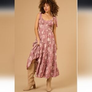 ALTAR D' STATE Floral Print Fit & Flare Midi Dress. Size XL